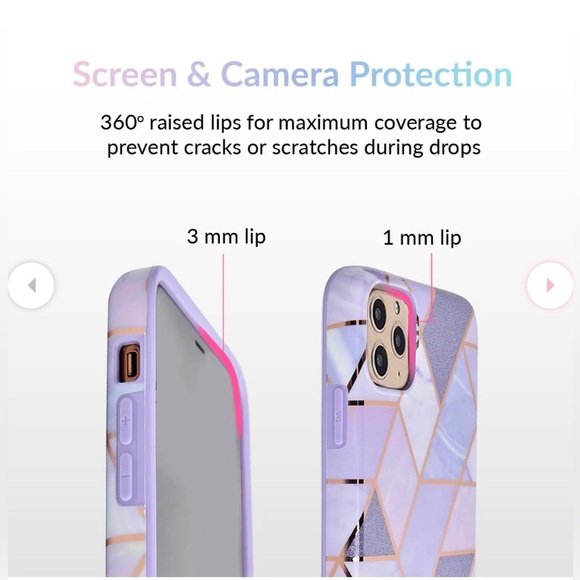 Velvet Caviar iPhone 11 Pro Max case in purple geometric marble - Picture 5 of 8